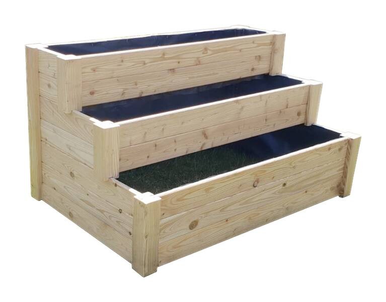 Westmann Treppenhochbeet Premium natur Lärche B/H/L: ca. 76x64x120 cm