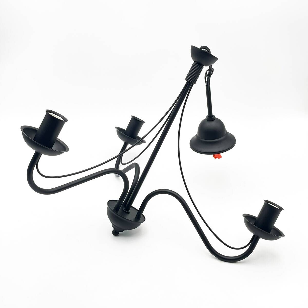 Lamkur Pendelleuchte schwarz Stahl B/H/L: ca. 53x71x53 cm E14 3 Brennstellen