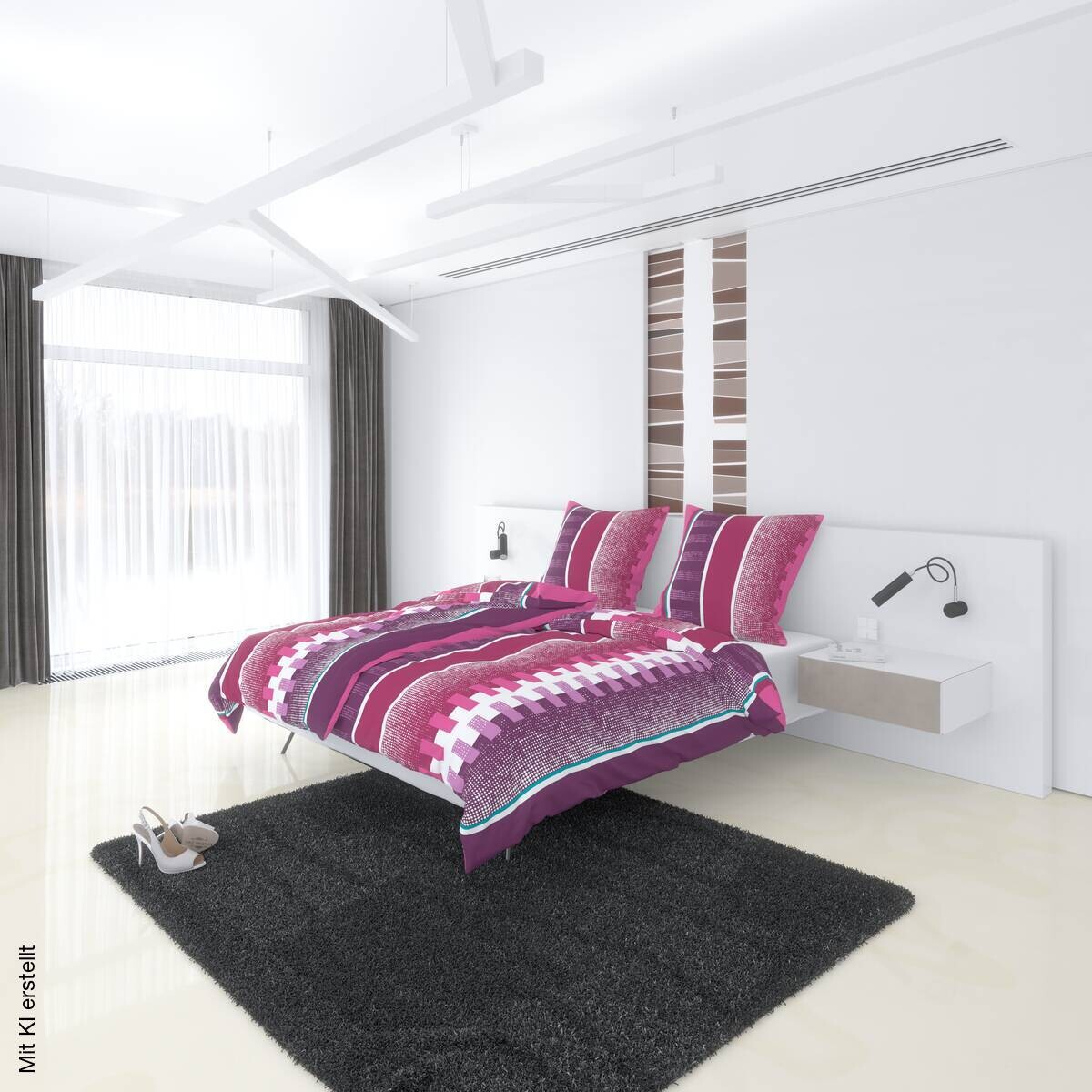 Microfaser Bettwäsche beere Polyester B/L: ca. 135x200 cm