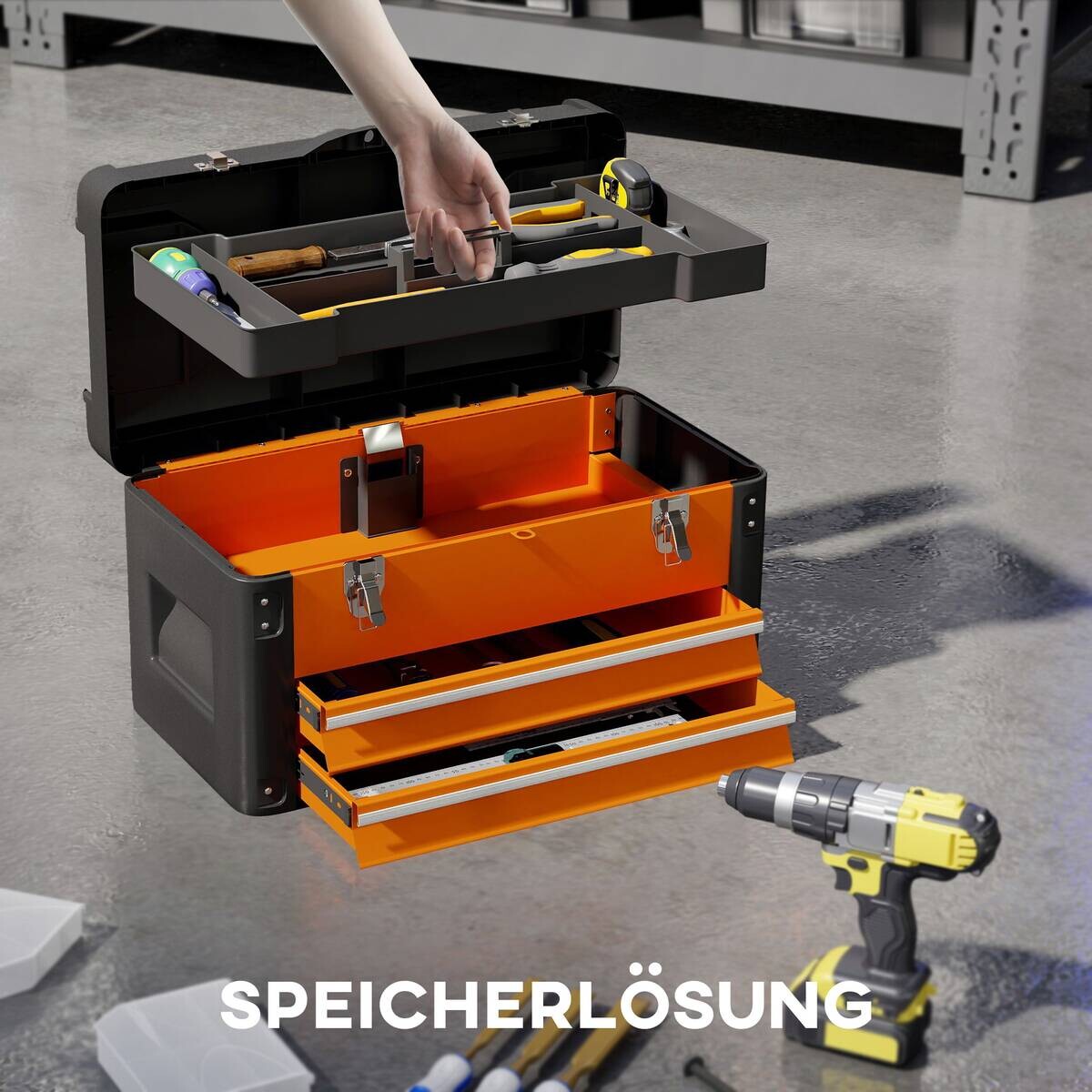 Werkzeugkiste B/H/T: ca. 49,7x28,9x25,3 cm