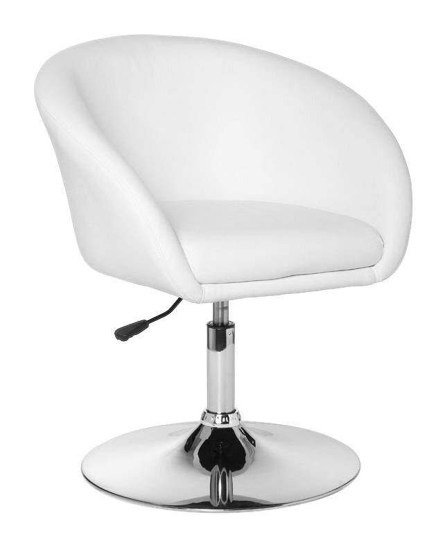 Drehstuhl weiß Chrom Kunstleder Metall