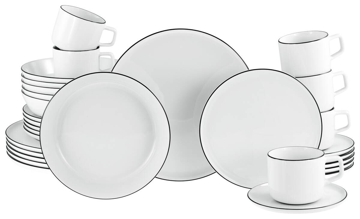 CreaTable Service Chef Collection weiß Porzellan 30 tlg