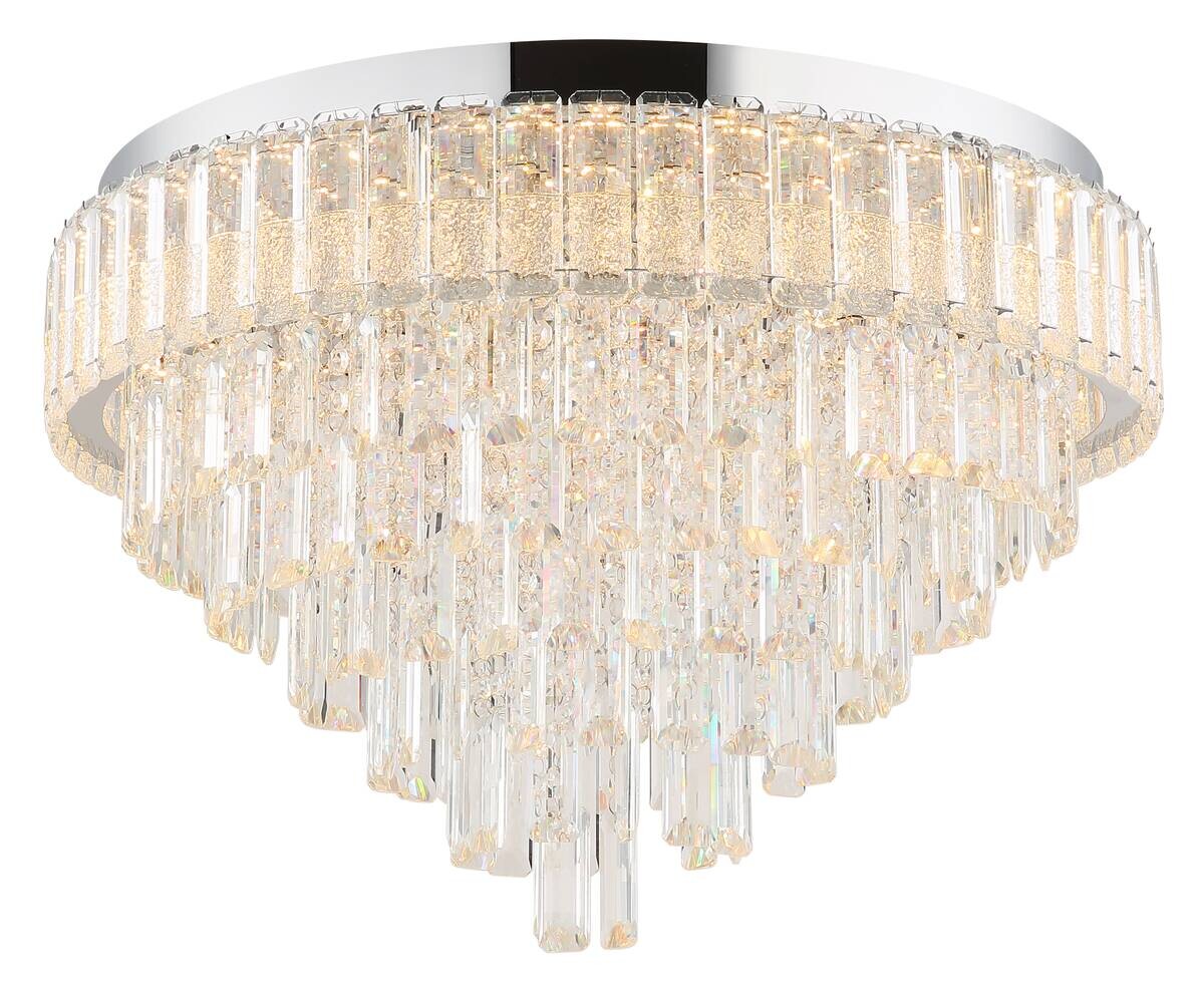 GLOBO LED-Deckenleuchte CRYSTALIA Edelstahl H/D: ca. 40x59 cm 1 Brennstellen