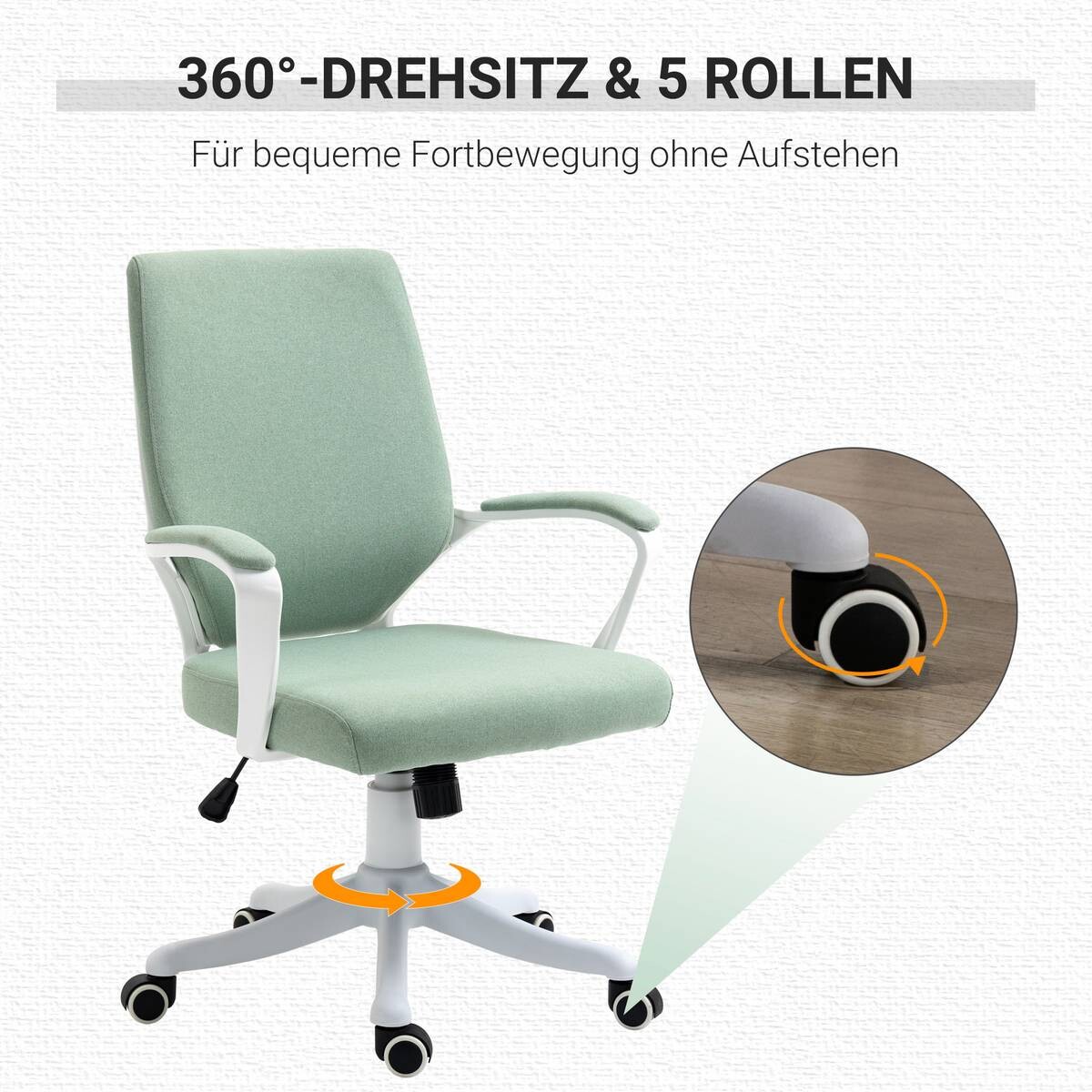 Drehstuhl 921-536GN grün weiß