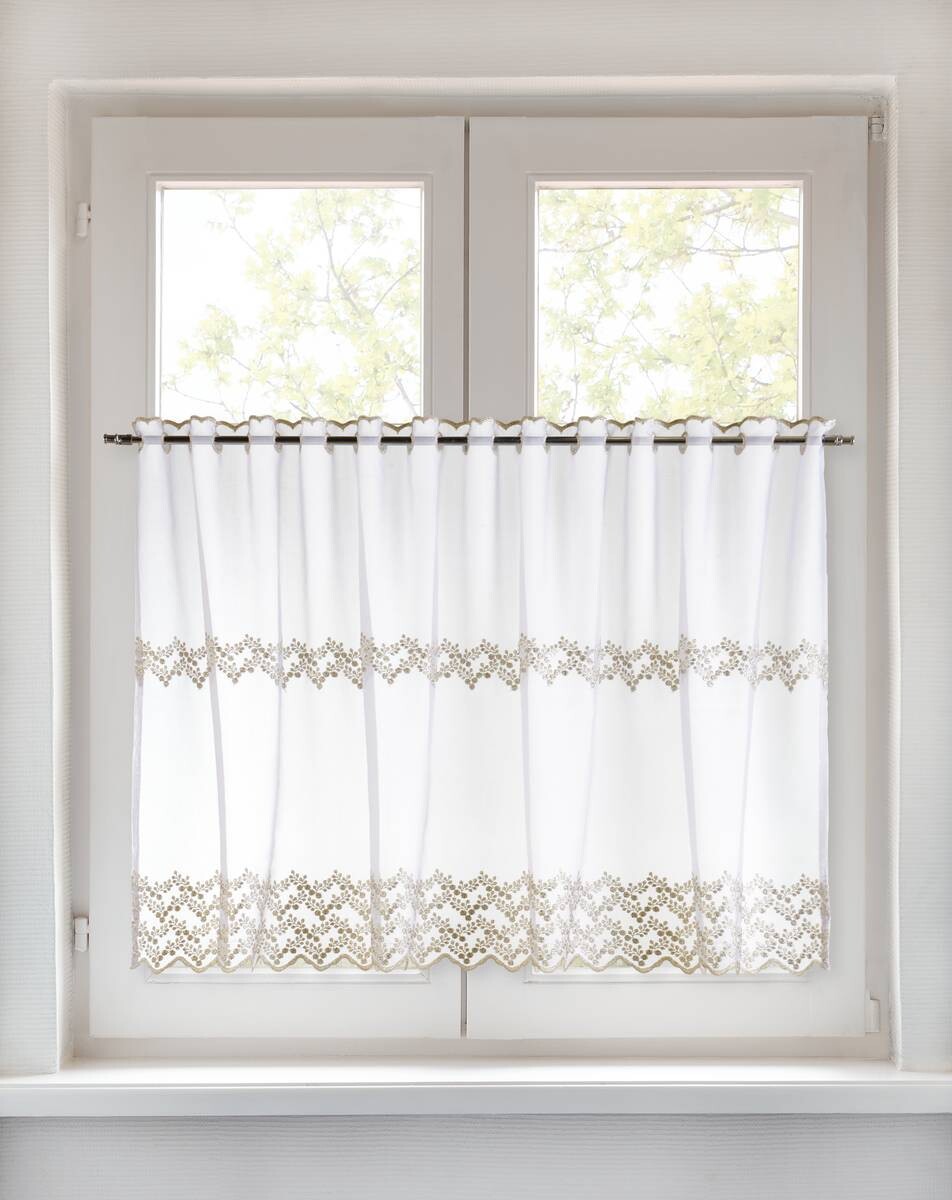 POCOline Scheibengardine Petra weiß B/L: ca. 75x110 cm