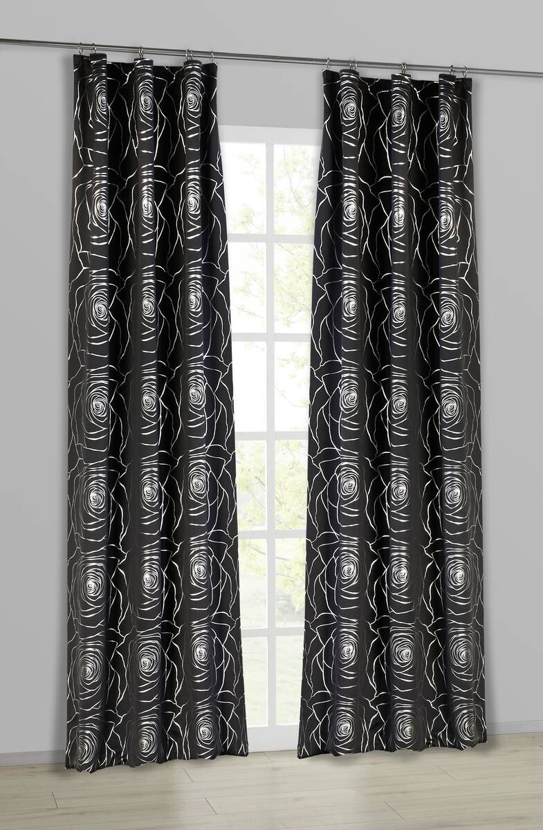Home Essential Verdunklungsvorhang Roses schwarz B/L: ca. 140x245 cm