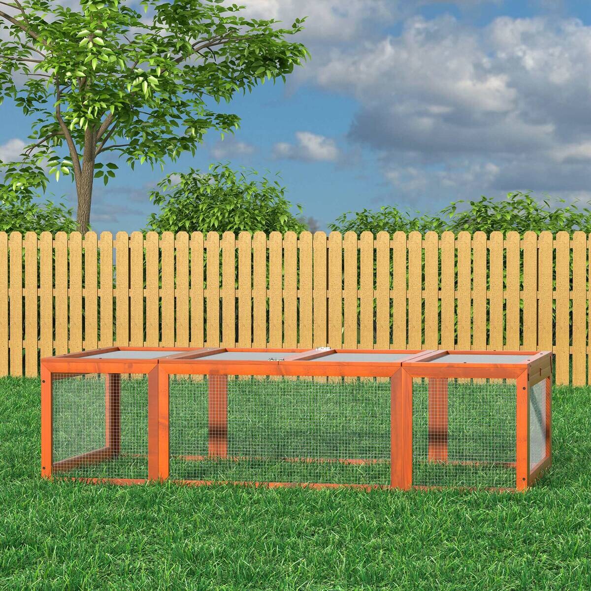 PawHut Stall orange Holz B/H/L: ca. 90x180x48 cm