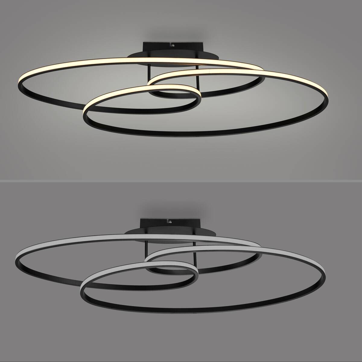 Just Light LED-Deckenleuchte Lumaca schwarz B/H/L: ca. 30,5x22,5x81 cm