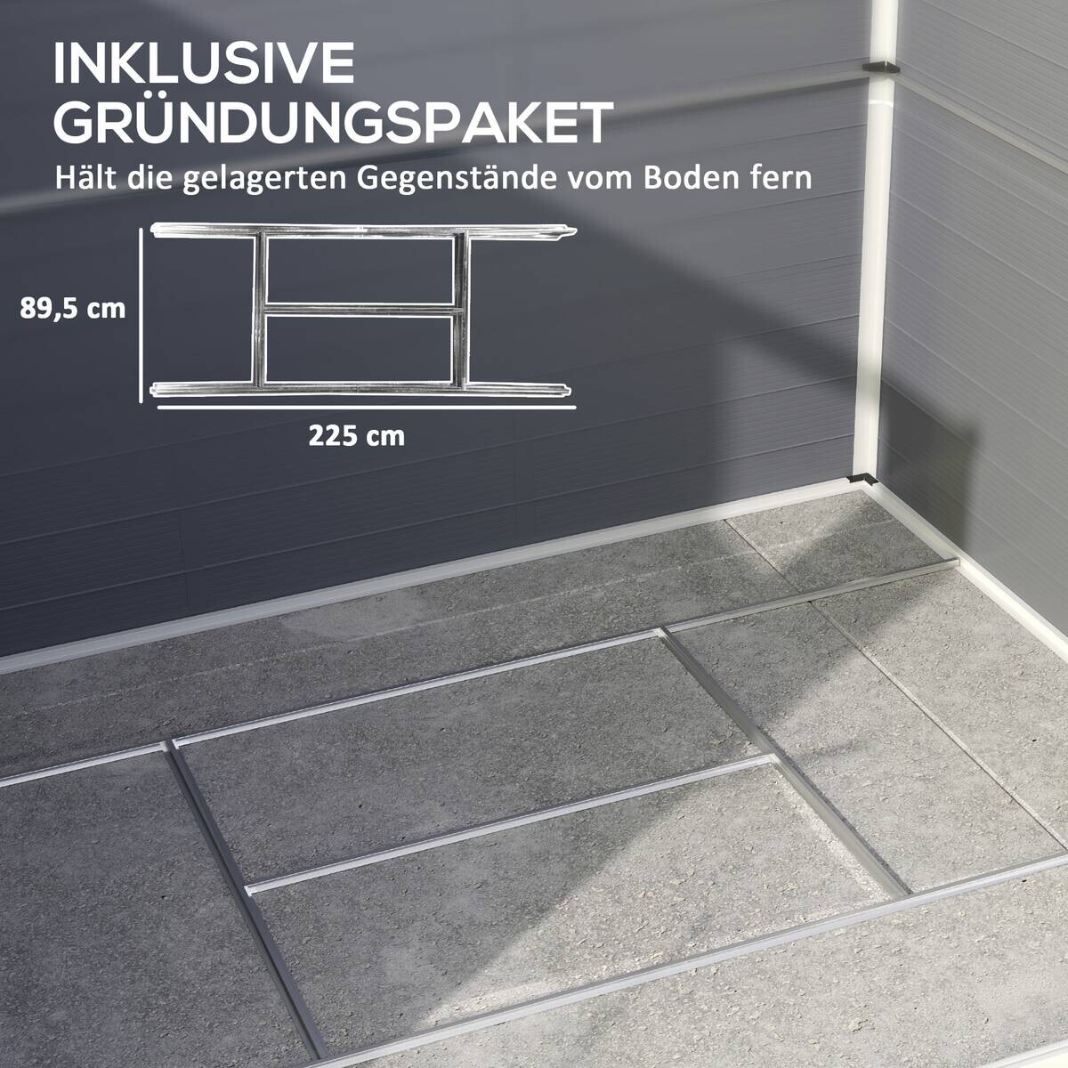 Outsunny Gerätehaus grau B/H/L: ca. 190x228x240 cm