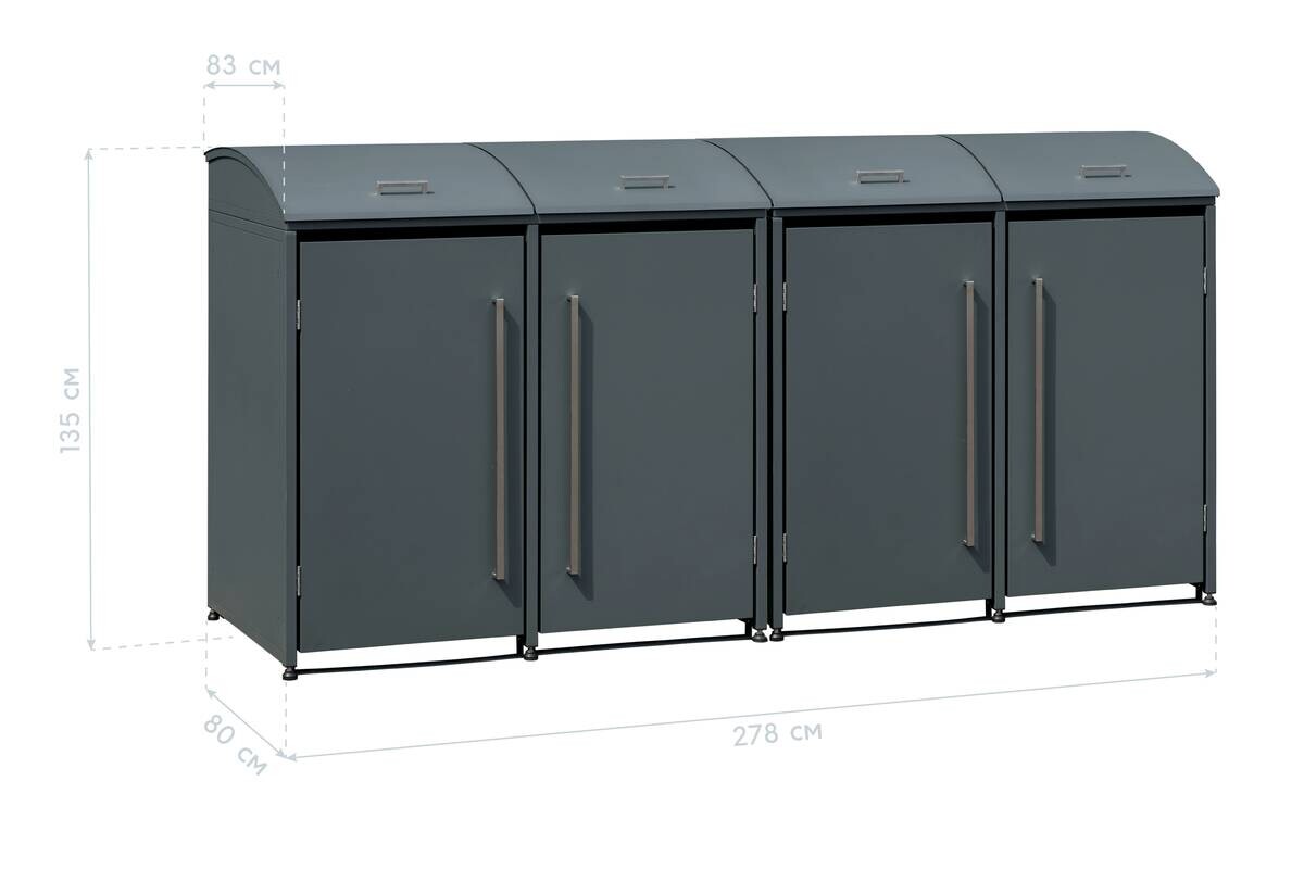 Westmann Mülltonnenbox Moderna anthrazit B/H/L: ca. 278x135x83 cm