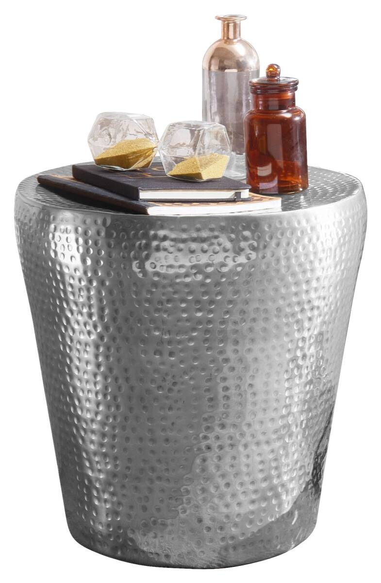 Beistelltisch silber Aluminium B/H/T: ca. 41x41x41 cm