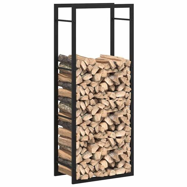 Kaminholzregal schwarz B/H/L: ca. 28x132x50 cm