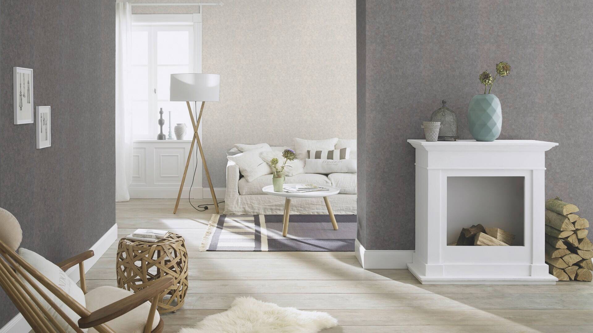 Vliestapete Struktur anthrazit gold B/L: ca. 53x1005 cm