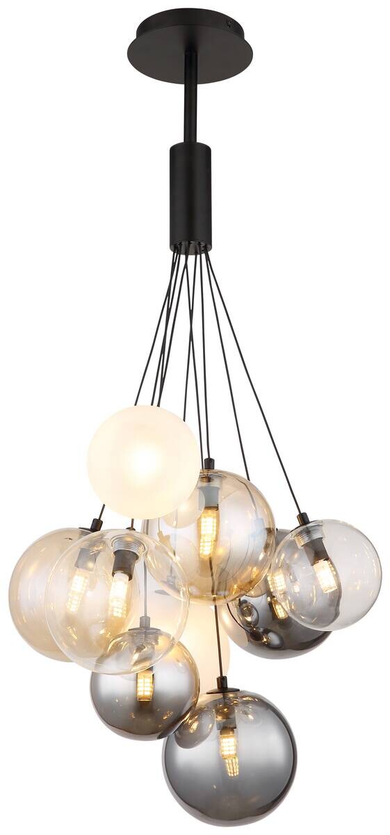 GLOBO Pendelleuchte BALLGI 56144-9H multicolor schwarz Metall H/D: ca. 90x45 cm G9 9 Brennstellen