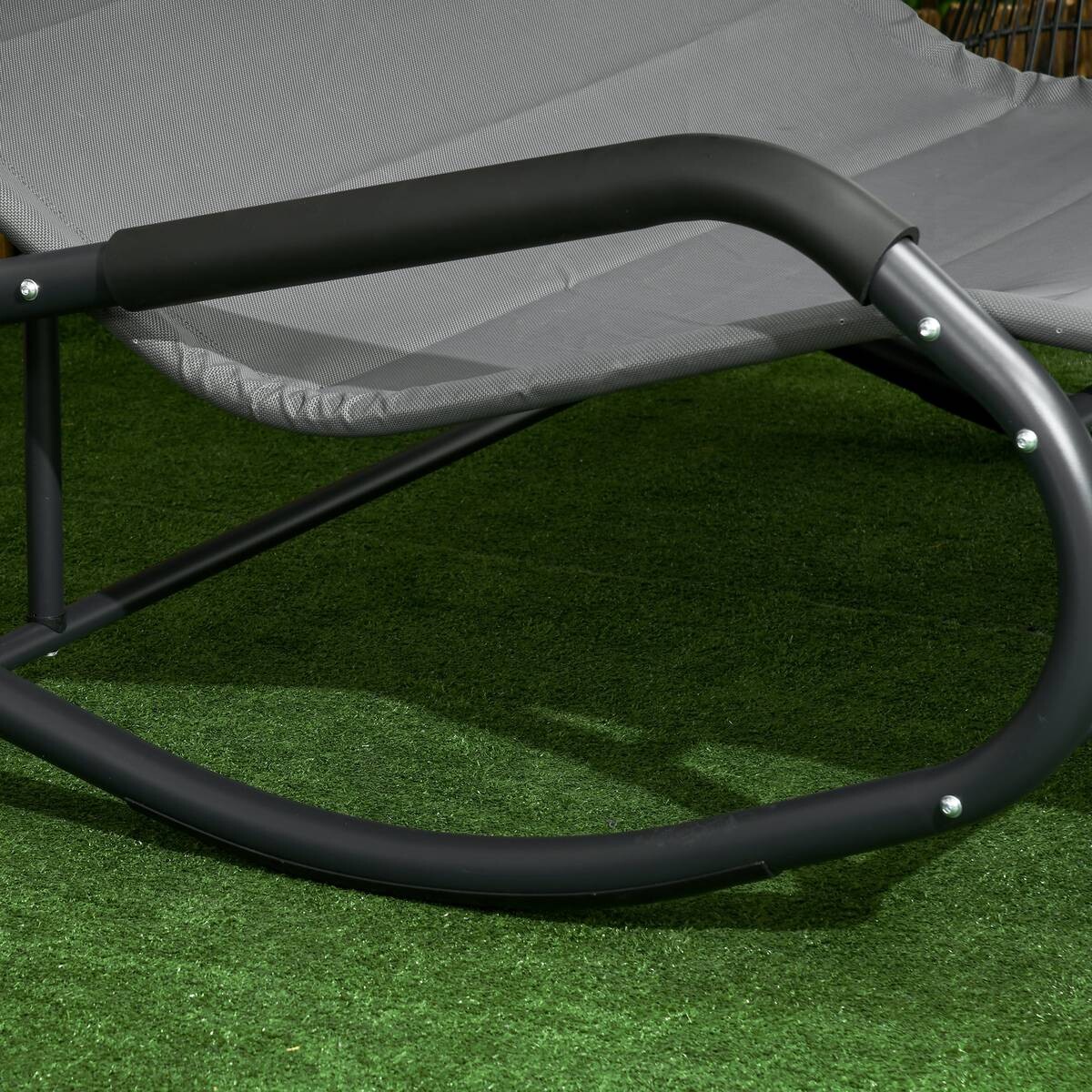 Outsunny Doppel-Sonnenliege dunkelgrau Schaumstoff B/H/L: ca. 139x140x200 cm