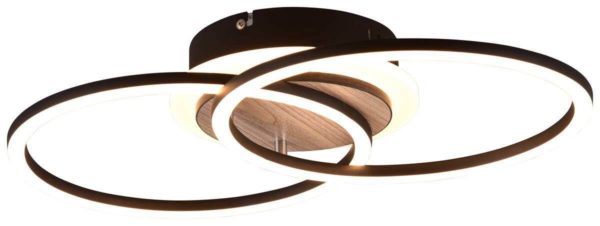 Reality LED-Deckenleuchte R62783635 Giro schwarz MDF Metall Acryl B/H/T: ca. 46x8x28 cm 1 Brennstellen