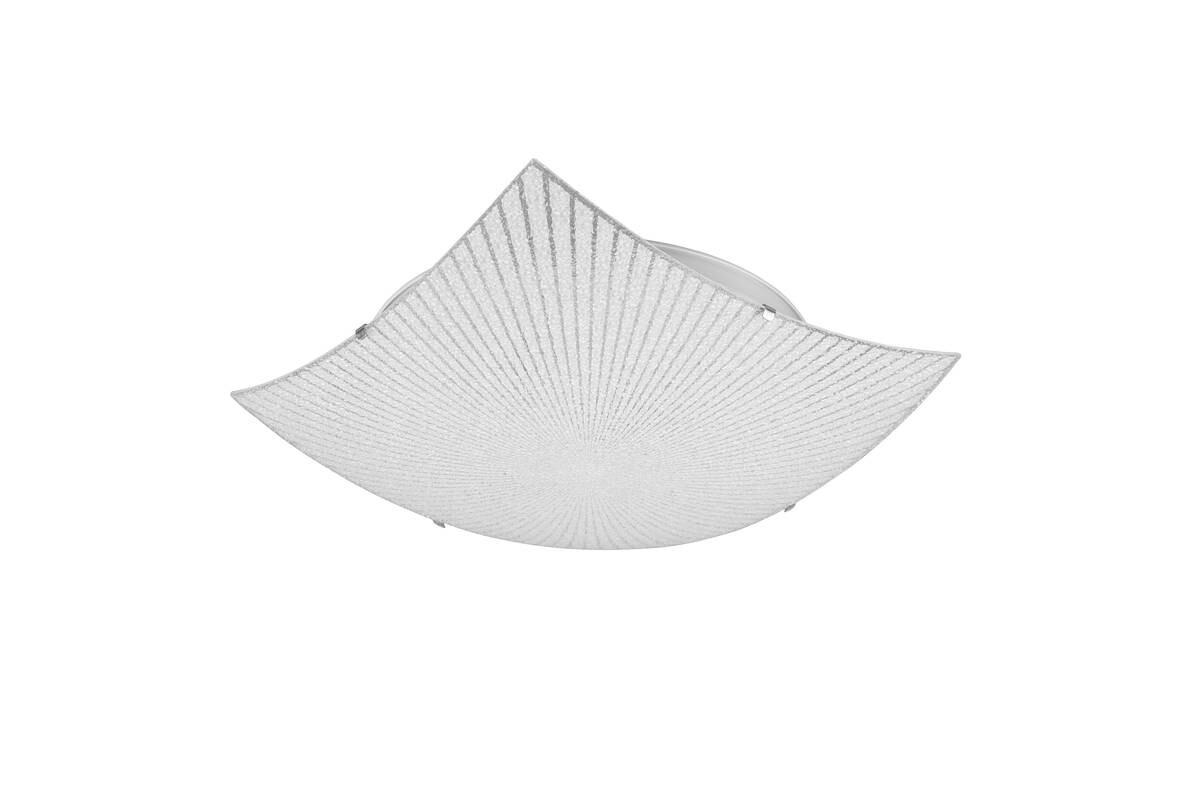 TRIO Deckenleuchte 612200200 Elisa Chrom transparent Metall Glas B/H/L: ca. 40x9x40 cm E27 2 Brennstellen
