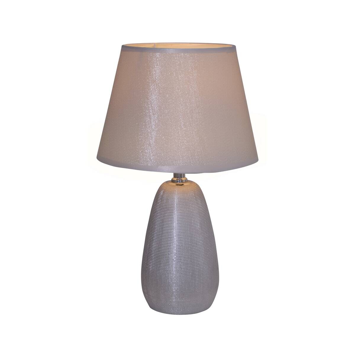 Näve Leuchten Tischleuchte 3150359 silber Keramik B/H/T: ca. 10x37x10 cm E14 1 Brennstellen