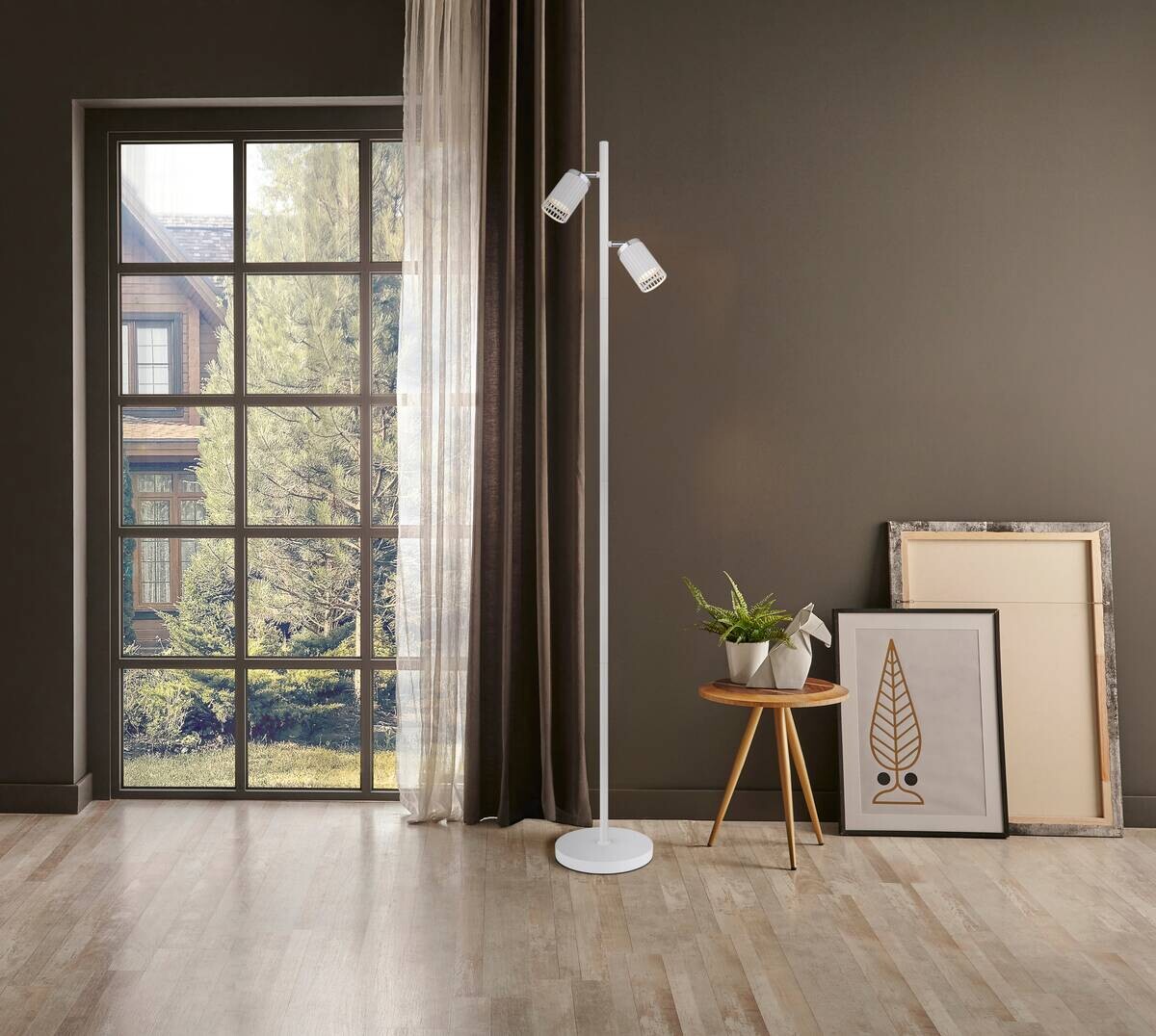 GLOBO Stehleuchte weiß Metall Aluminium B/H/T/L: ca. 22x158x27,5x27,5 cm GU10 2 Brennstellen