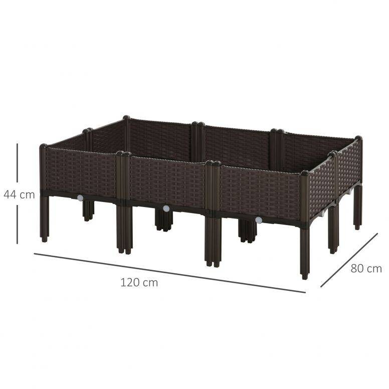 Outsunny Hochbeet braun H/T/L: ca. 44x80x120 cm