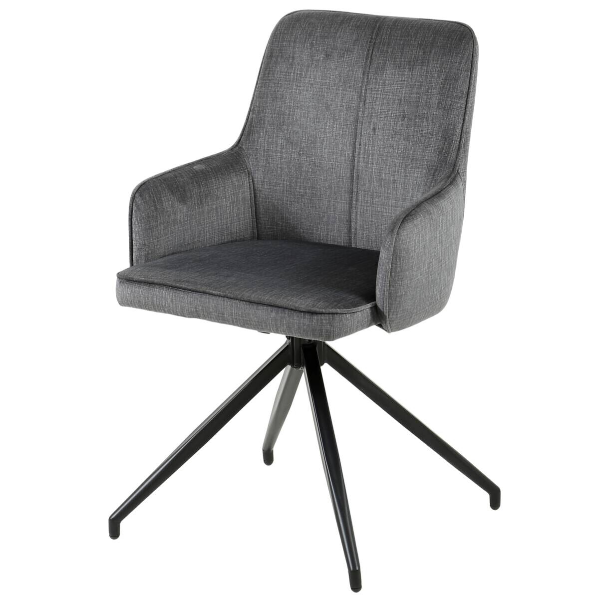 Armlehnstuhl Magda grau schwarz Samtoptik Metall B/H/T: ca. 50x86x50 cm