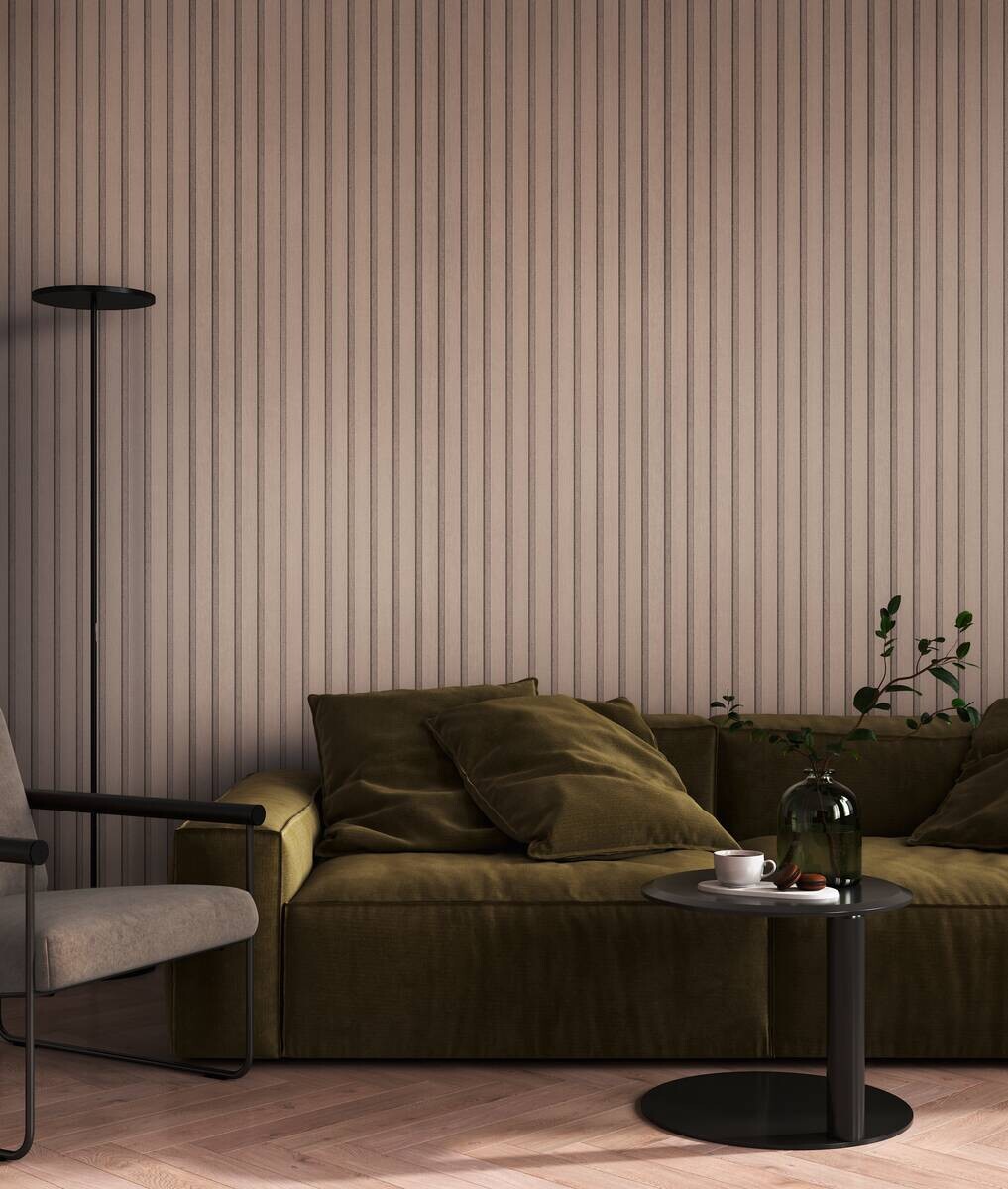 Vliestapete Akustikpaneel grau B/L: ca. 53x1005 cm