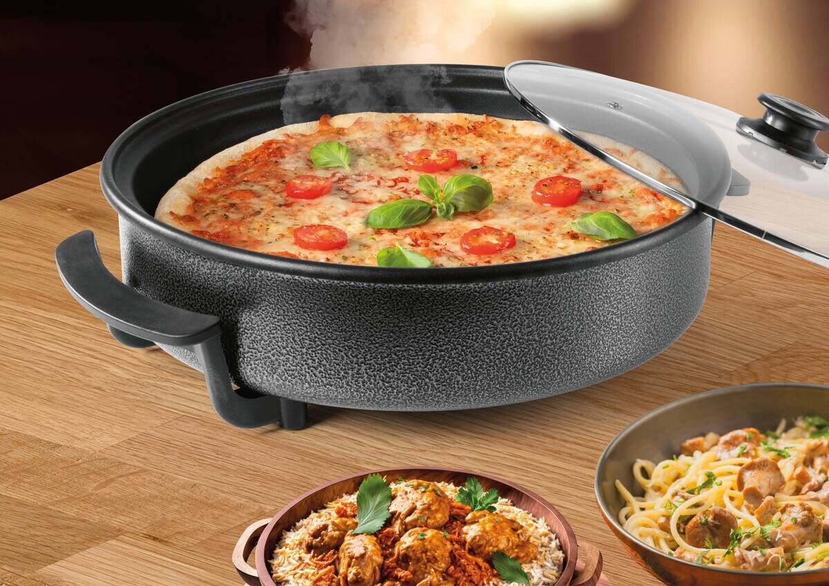 GOURMETmaxx Elektrische Party-Pfanne schwarz Edelstahl B/H/L: ca. 45x17,5x41 cm