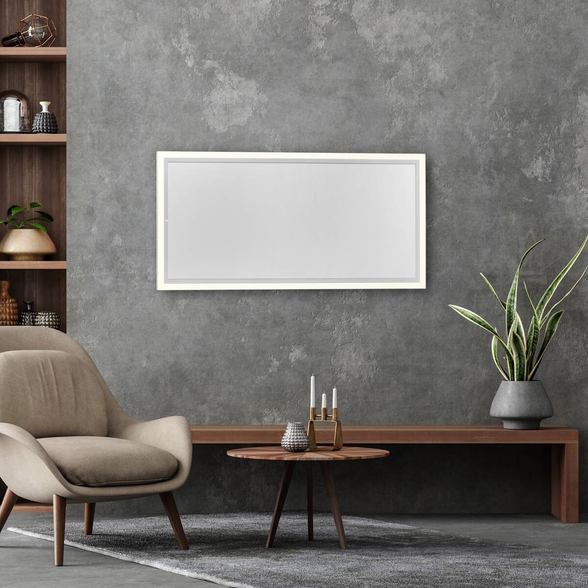 Just Light LED-Deckenleuchte mit Heizfunktion BEROA 18069-16 weiß Kunststoff Metall B/H/T: ca. 60x6,8x120 cm 1 Brennstellen