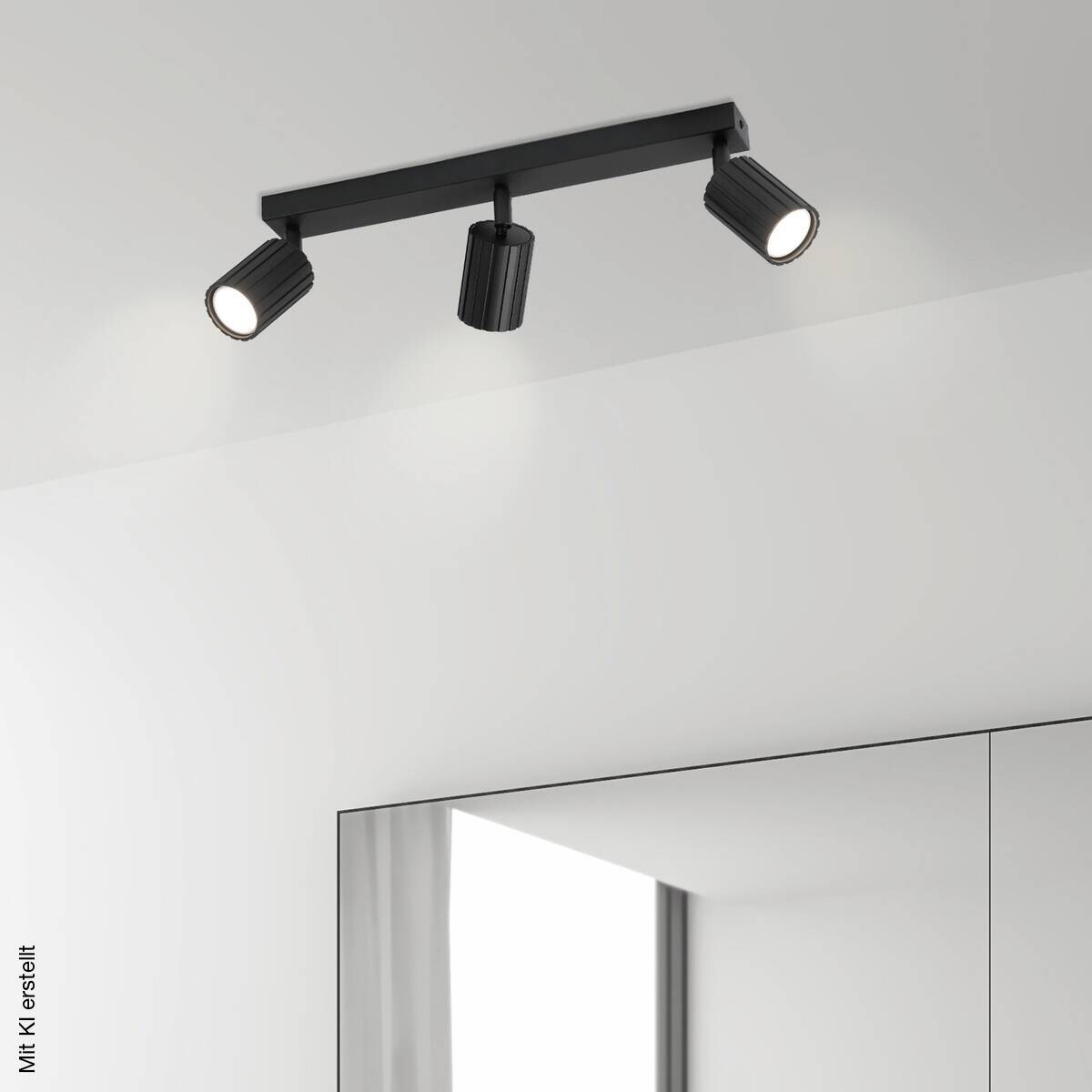 Lamkur Strahler Prisma schwarz Stahl B/H/L: ca. 6,5x16,5x45 cm 3 Brennstellen