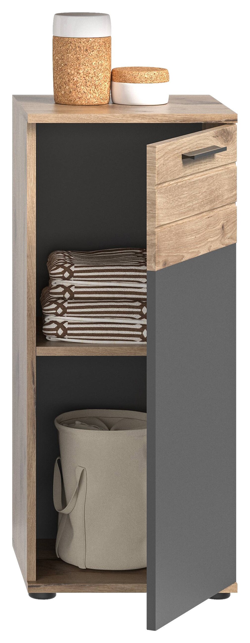 Badkommode Mason dunkelgrau Nox Oak Nachbildung B/H/T: ca. 37x87x34 cm