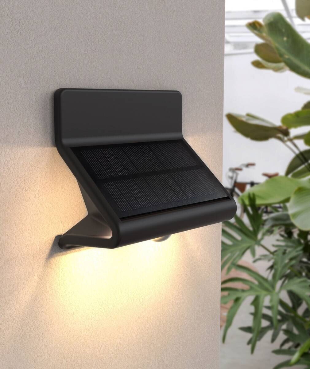Solar-Wandleuchte B/H/L: ca. 7x10,5x12 cm