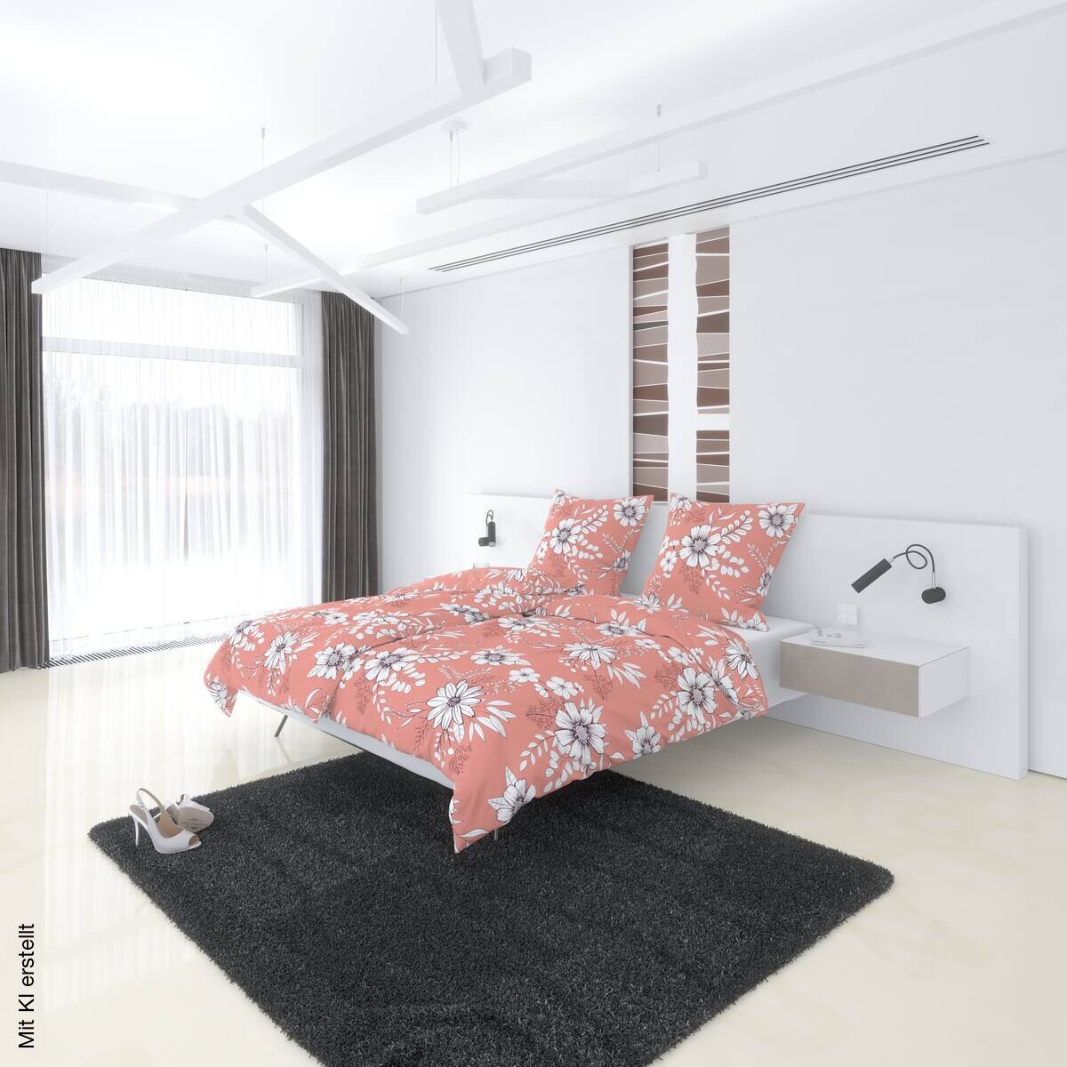 Microfaser Bettwäsche apricot Polyester B/L: ca. 135x200 cm