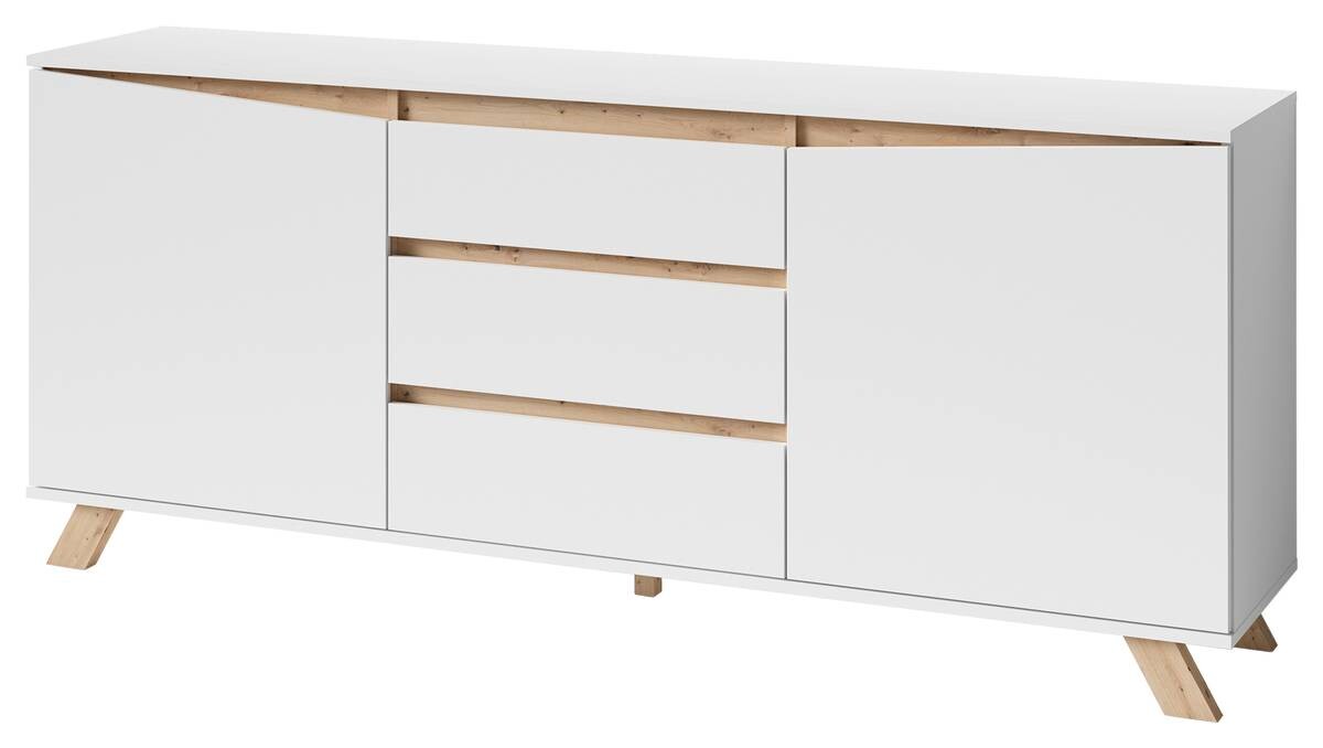 Sideboard VALENTIN weiß Eiche Nachbildung B/H/T: ca. 180x80x38 cm