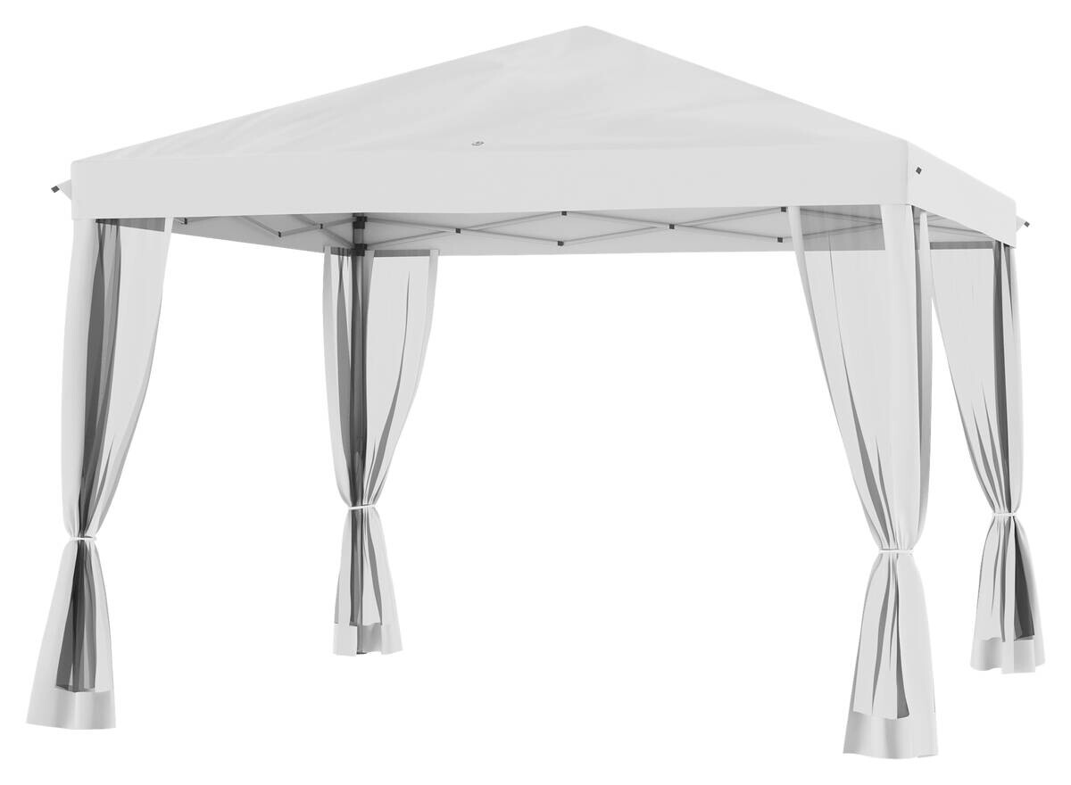 Outsunny Pavillon schwarz Metall B/H/L: ca. 295x260x295 cm