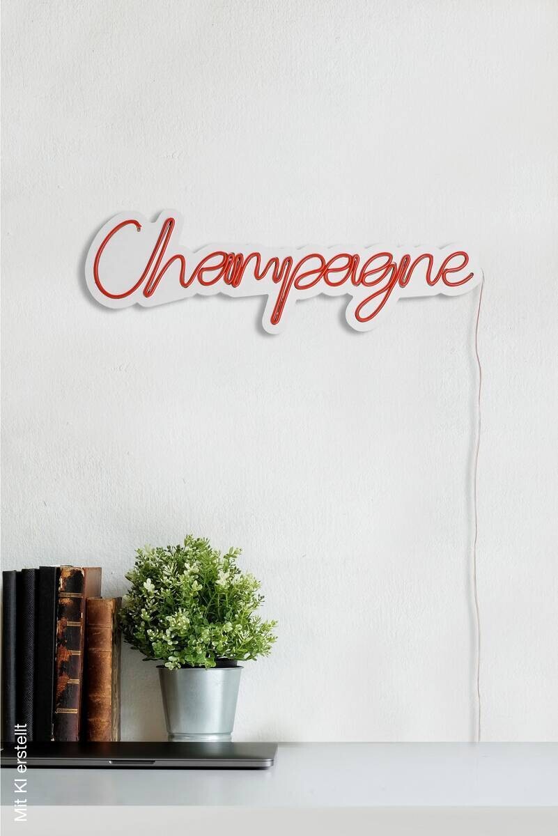 Opviq LED-Wandleuchte rot PVC B/H/T/L: ca. 60x18x2x60 cm