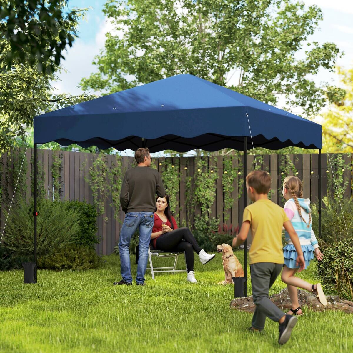 Outsunny Pavillon blau Metall B/H/L: ca. 297x287x297 cm