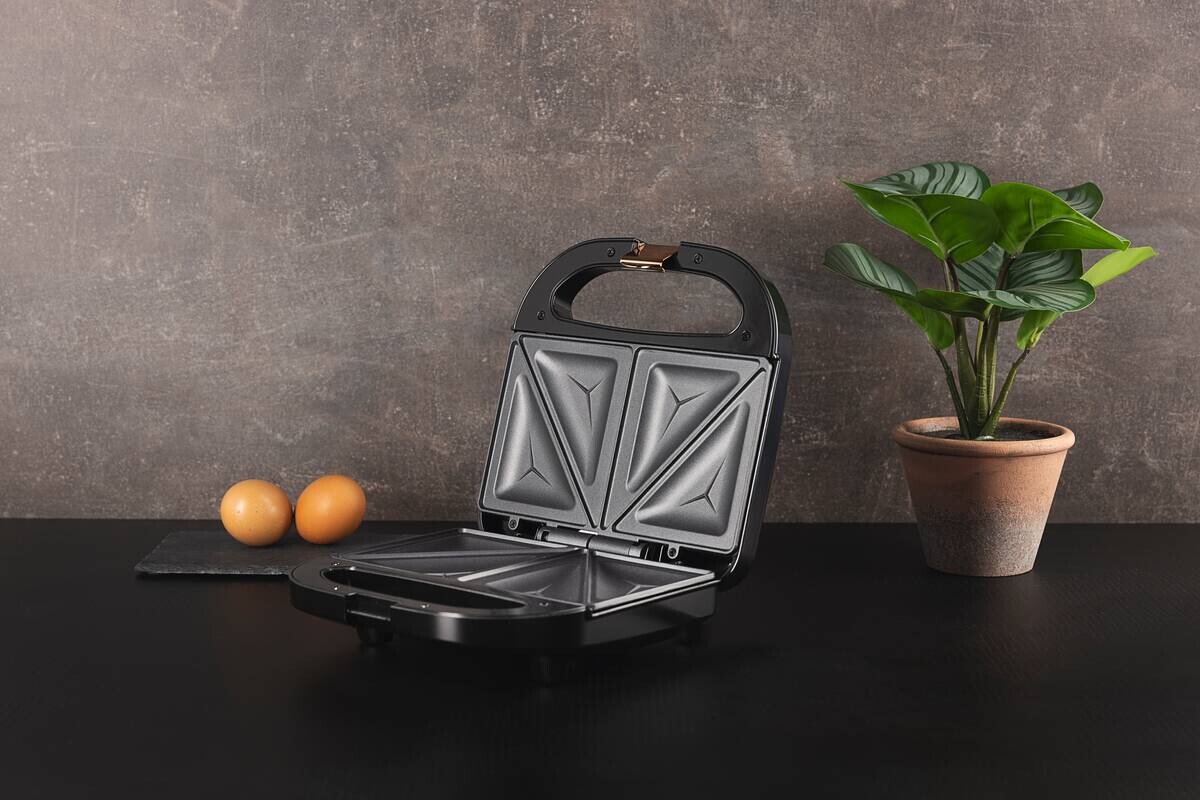 BERGNER Sandwichtoaster BG-53005-CP schwarz Kupfer Aluminium Kunststoff B/H/L: ca. 22x9x22 cm