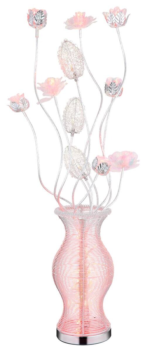 GLOBO LED-Tischleuchte FLORIELLE silber Aluminium Kunststoff H/D: ca. 88x29 cm 1 Brennstellen