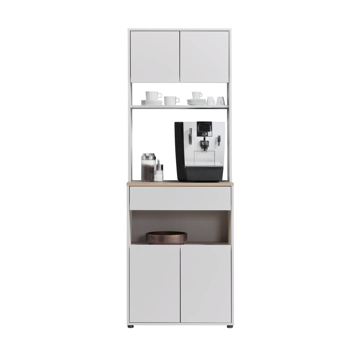 Mehrzweckschrank Kaffebar Kaschmir Eiche Nachbildung B/H/T: ca. 70x200x45 cm