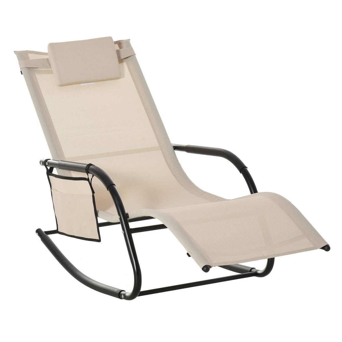 Outsunny Schaukelstuhl braun Metall B/H/L: ca. 62x88x150 cm