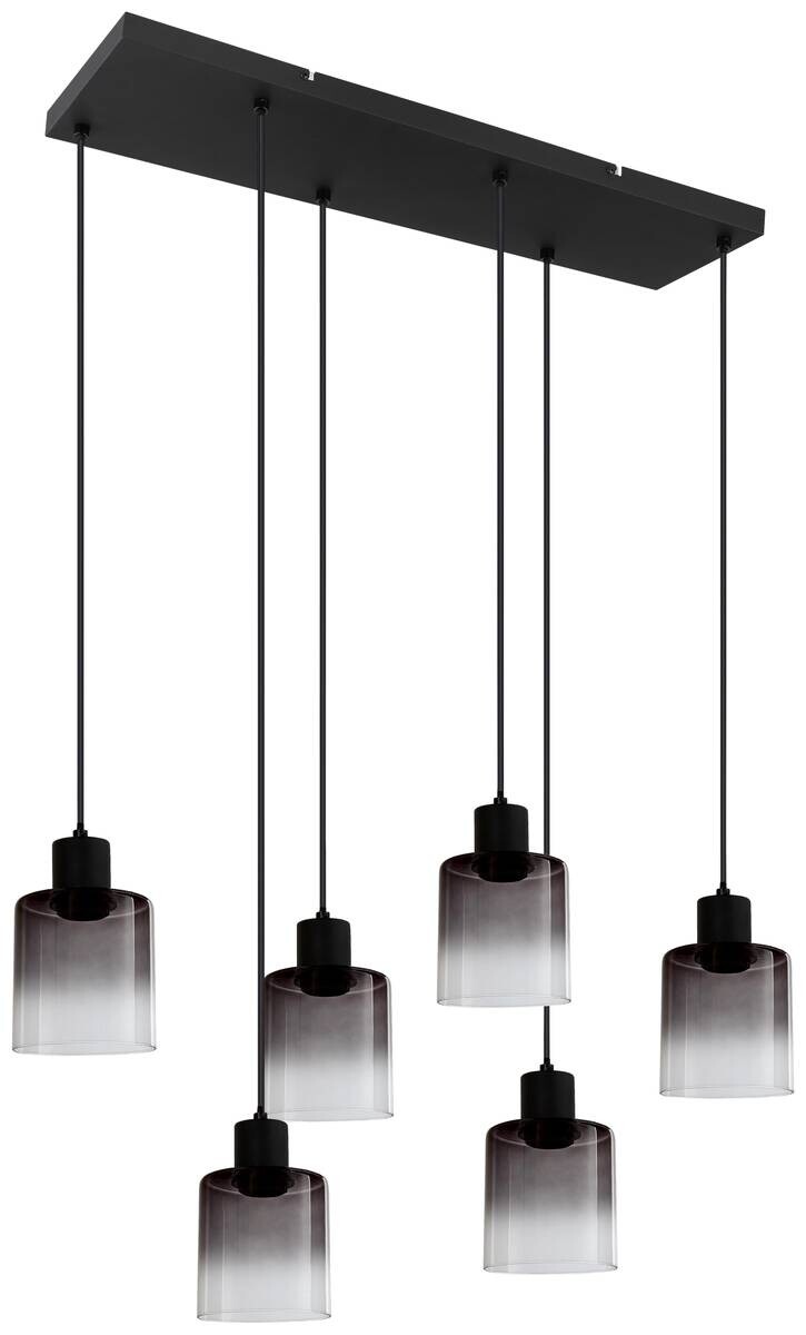 POCOline Pendelleuchte Annie schwarz Metall B/H/L: ca. 25x120x77 cm E27 4 Brennstellen