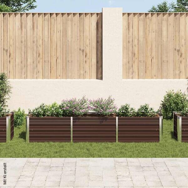Garten-Hochbeet braun Stahl B/H/L: ca. 40x45x240 cm