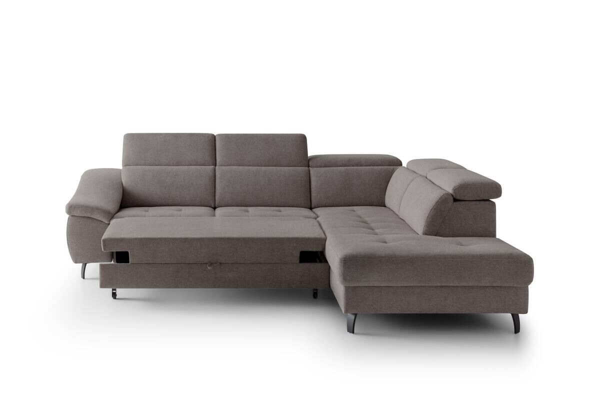 Ecksofa mit Bettfunktion braun Flachgewebe B/H/T: ca. 280x96x238 cm