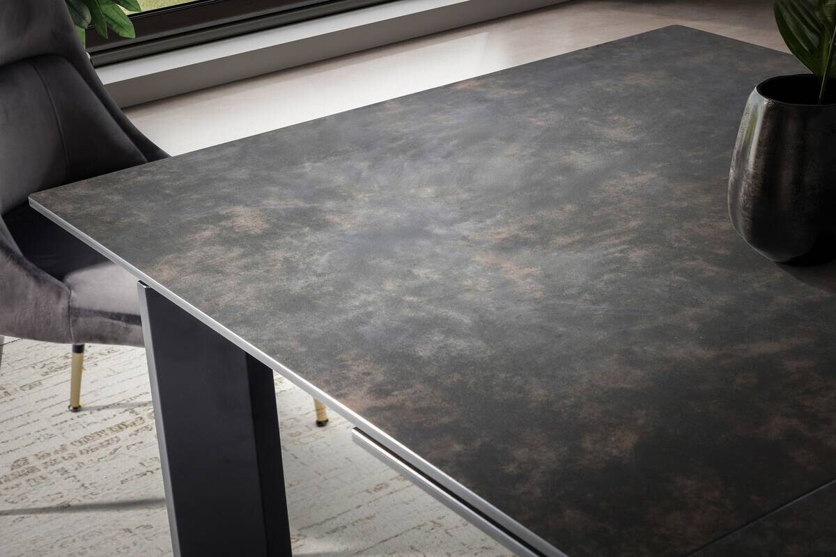 Esstisch schwarz Marmor Optik B/H/T: ca. 180x77x95 cm