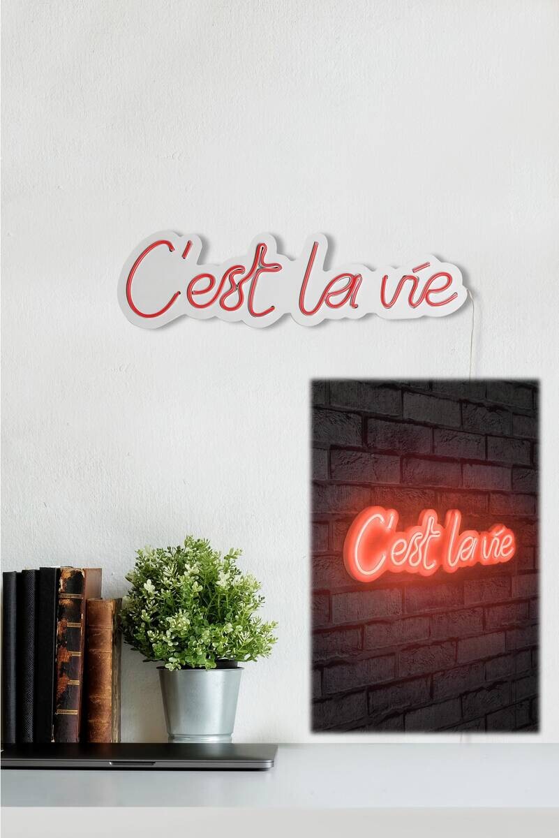 Opviq LED-Wandleuchte rot PVC B/H/T/L: ca. 50x14x2x50 cm