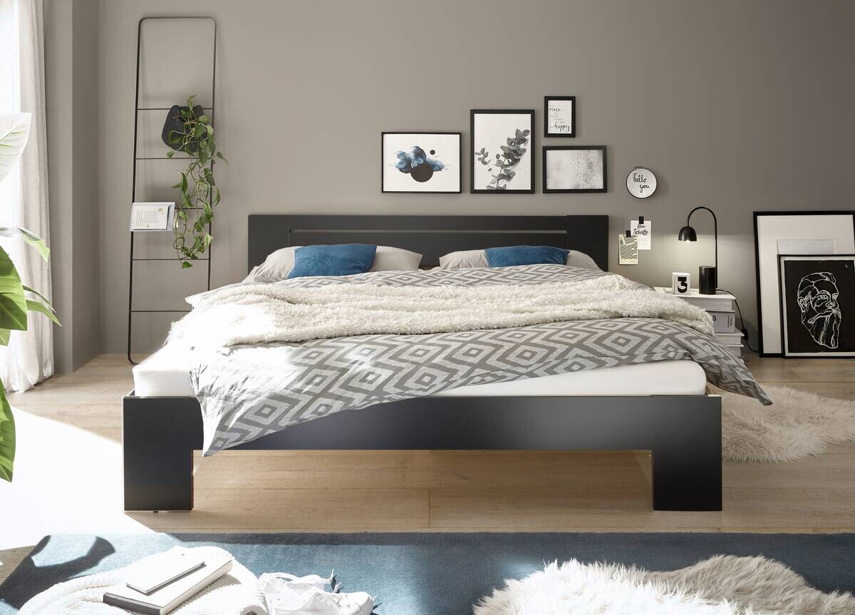 Futonbett Cannes schwarz Liegefläche B/L: ca. 180x200 cm