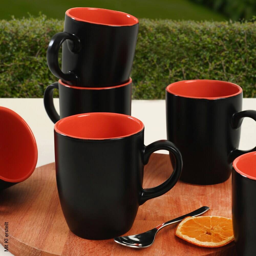 HermiaConcept Kaffeebecher 6-tlg. schwarz Keramik 6 tlg.