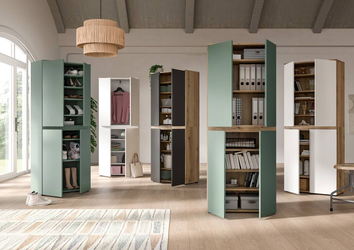 Schrank SCARPA Evoke Oak Nachbildung grün B/H/T: ca. 70x175x37 cm