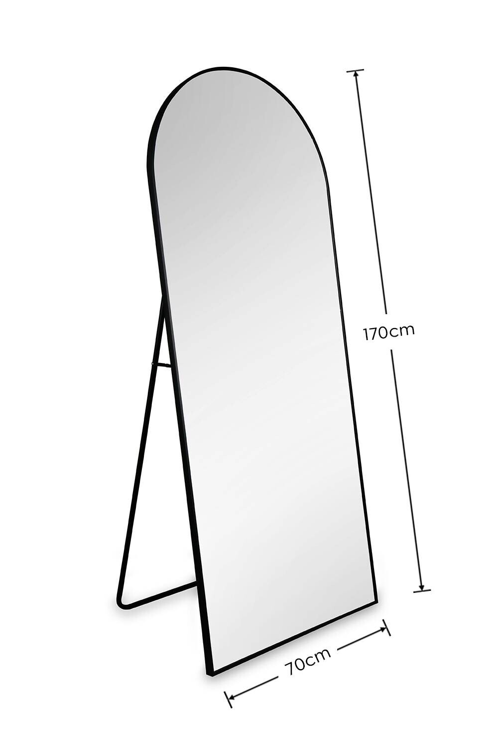Mirrors & More Standspiegel Britt schwarz perlschwarz B/H/L: ca. 4x170x70 cm