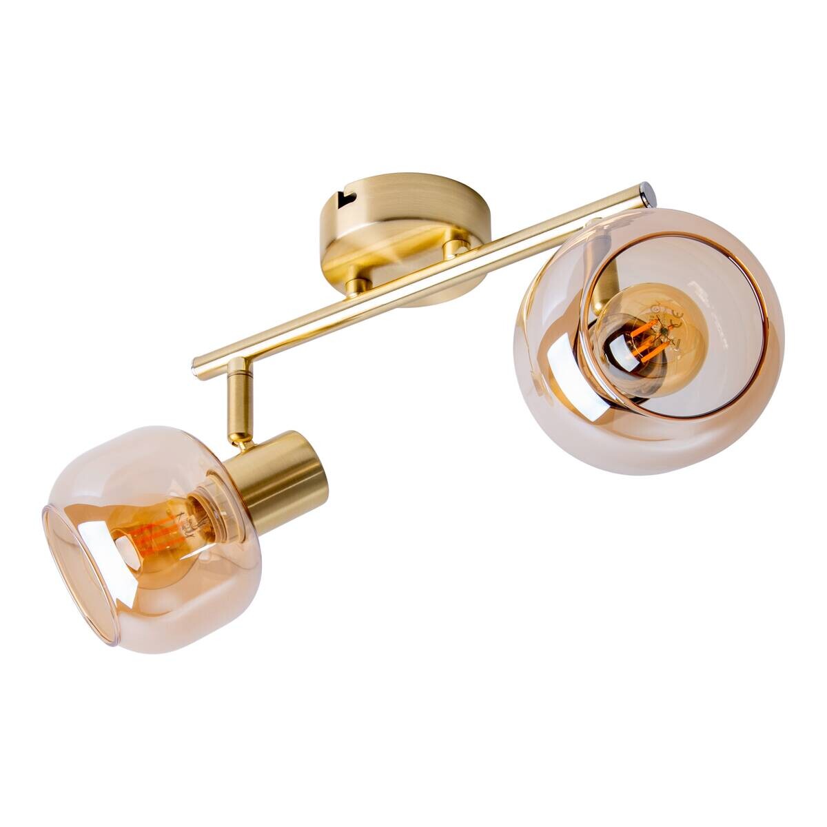 Näve Leuchten Spot gold Glas Metall B/H/T: ca. 40x20x10 cm E14 2 Brennstellen